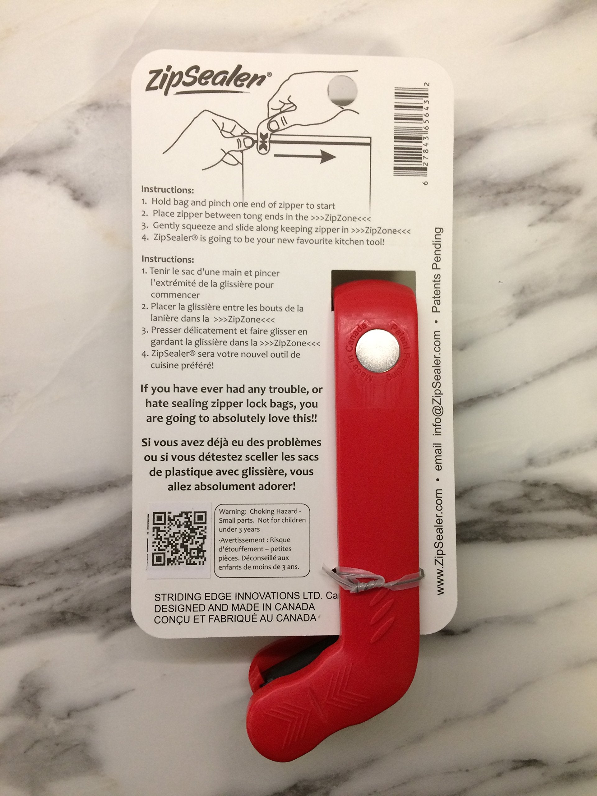 ZipSealer magnet keeps it handy on the fridge for quick use.