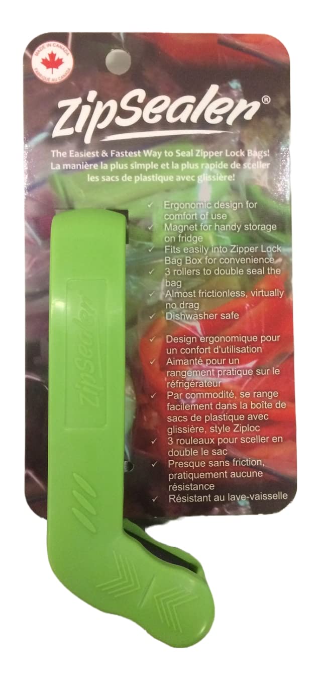 ZipSealer seals every bag type quickly for fresher leftovers.