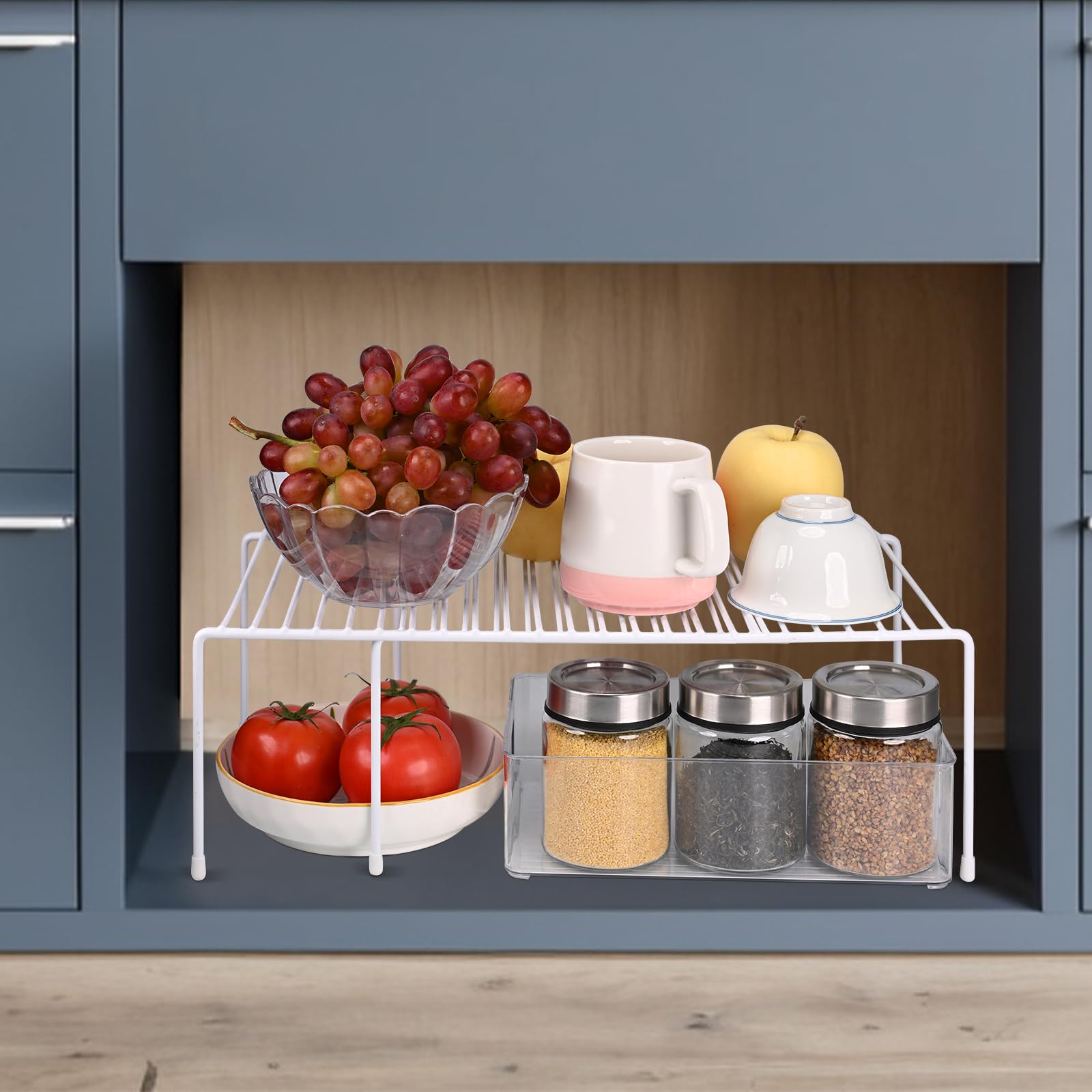 Ziroland kitchen desktop setup adds tidy space for everyday items.