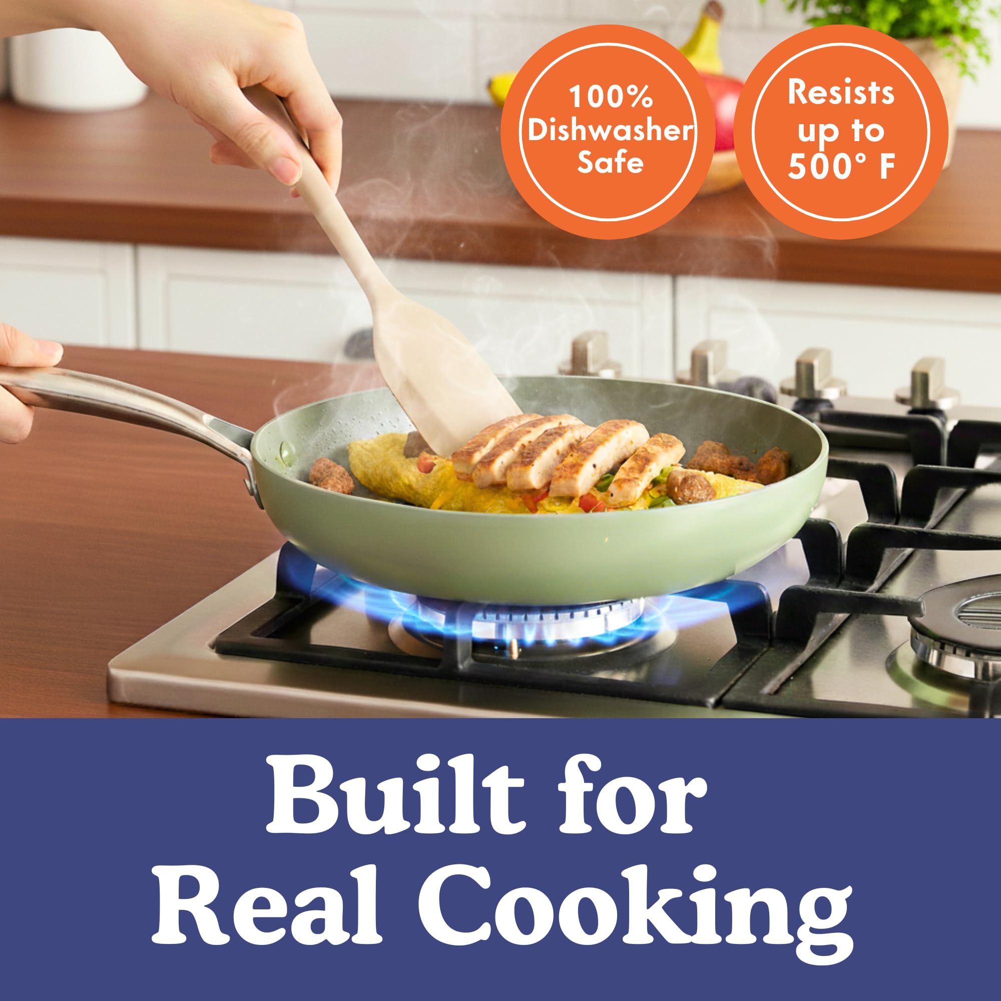 Ziruma beige silicone utensil set for everyday cooking and warm kitchen style