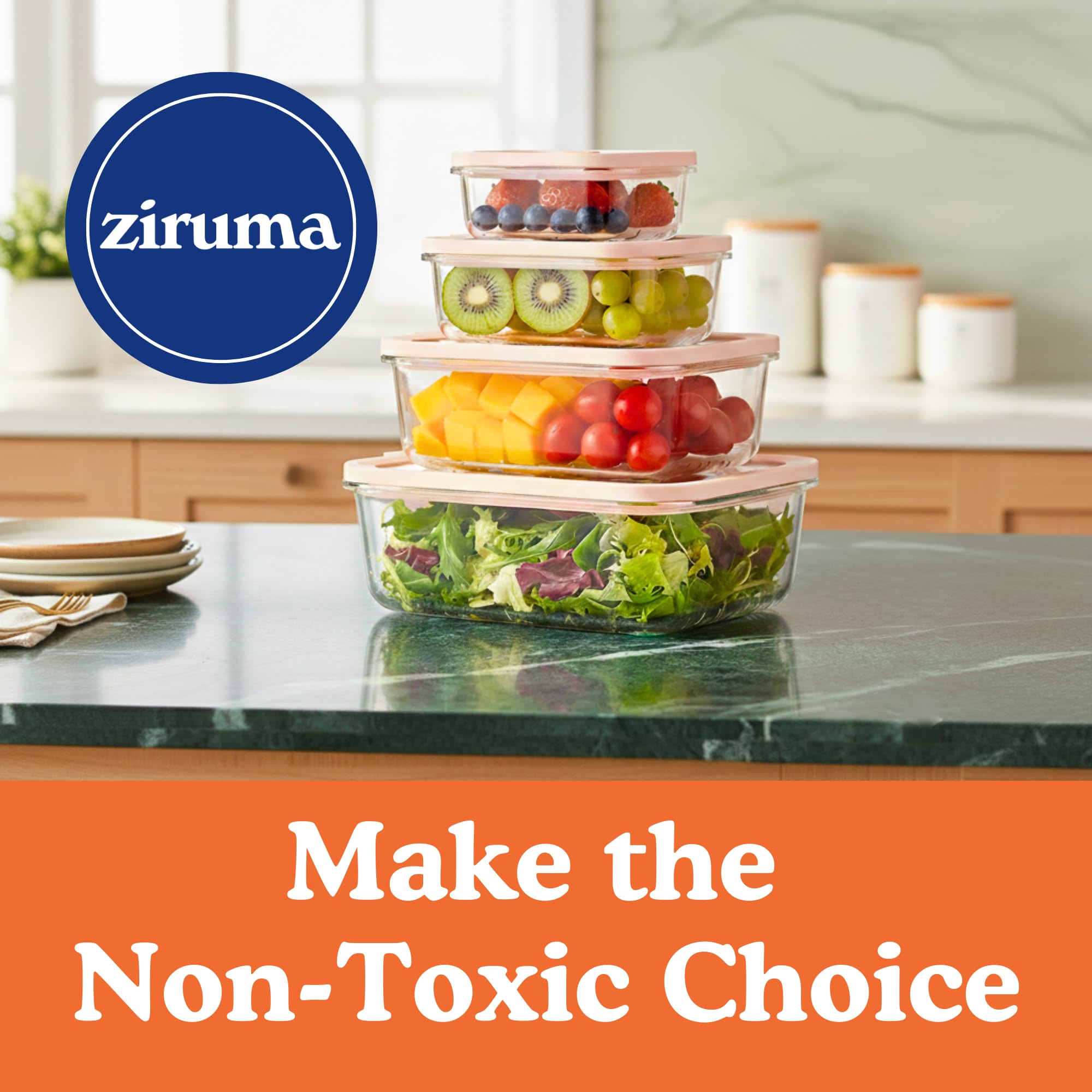 Ziruma borosilicate glass closeup highlights durable toxin-free construction.