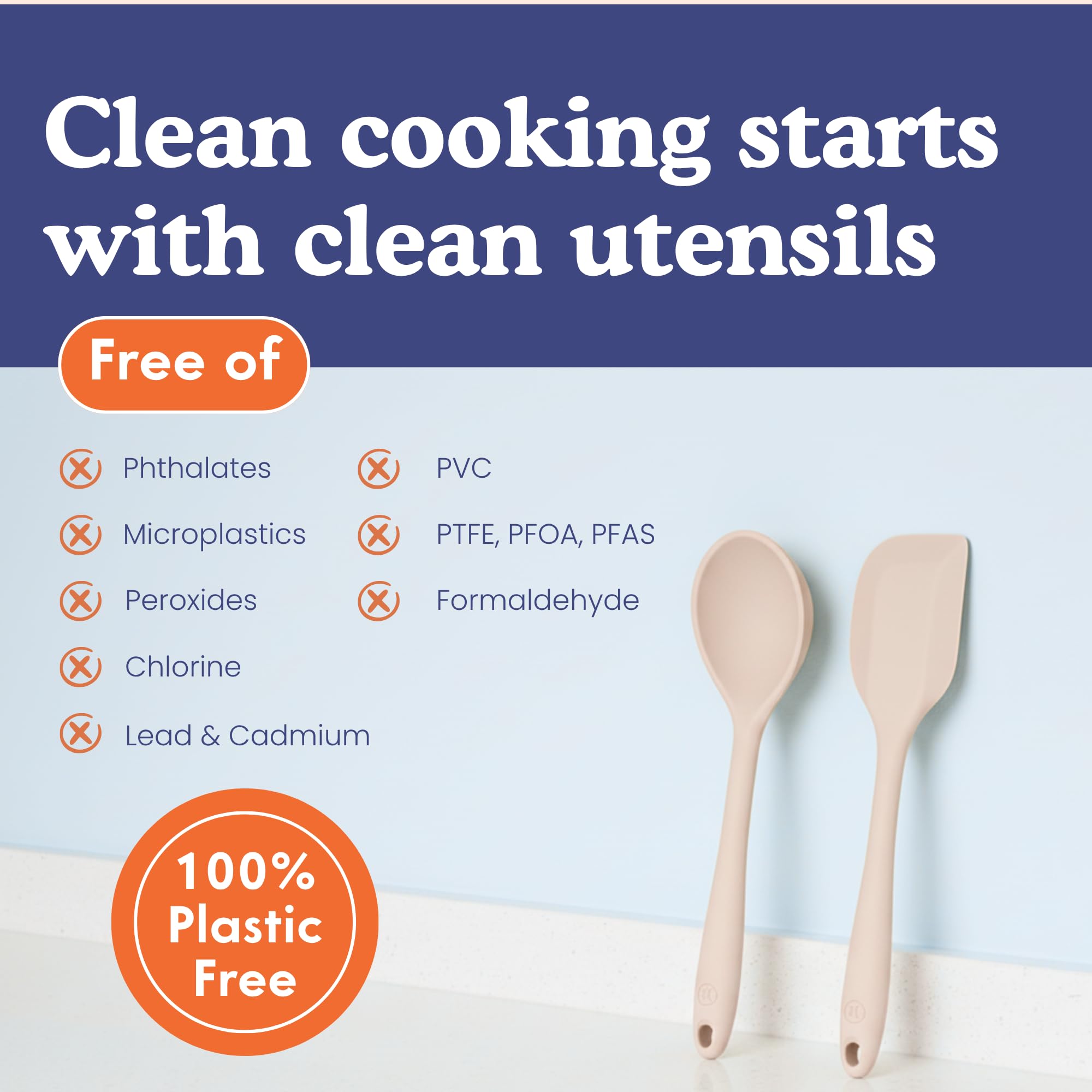 Ziruma heat-resistance up to 500°F silicone utensils.