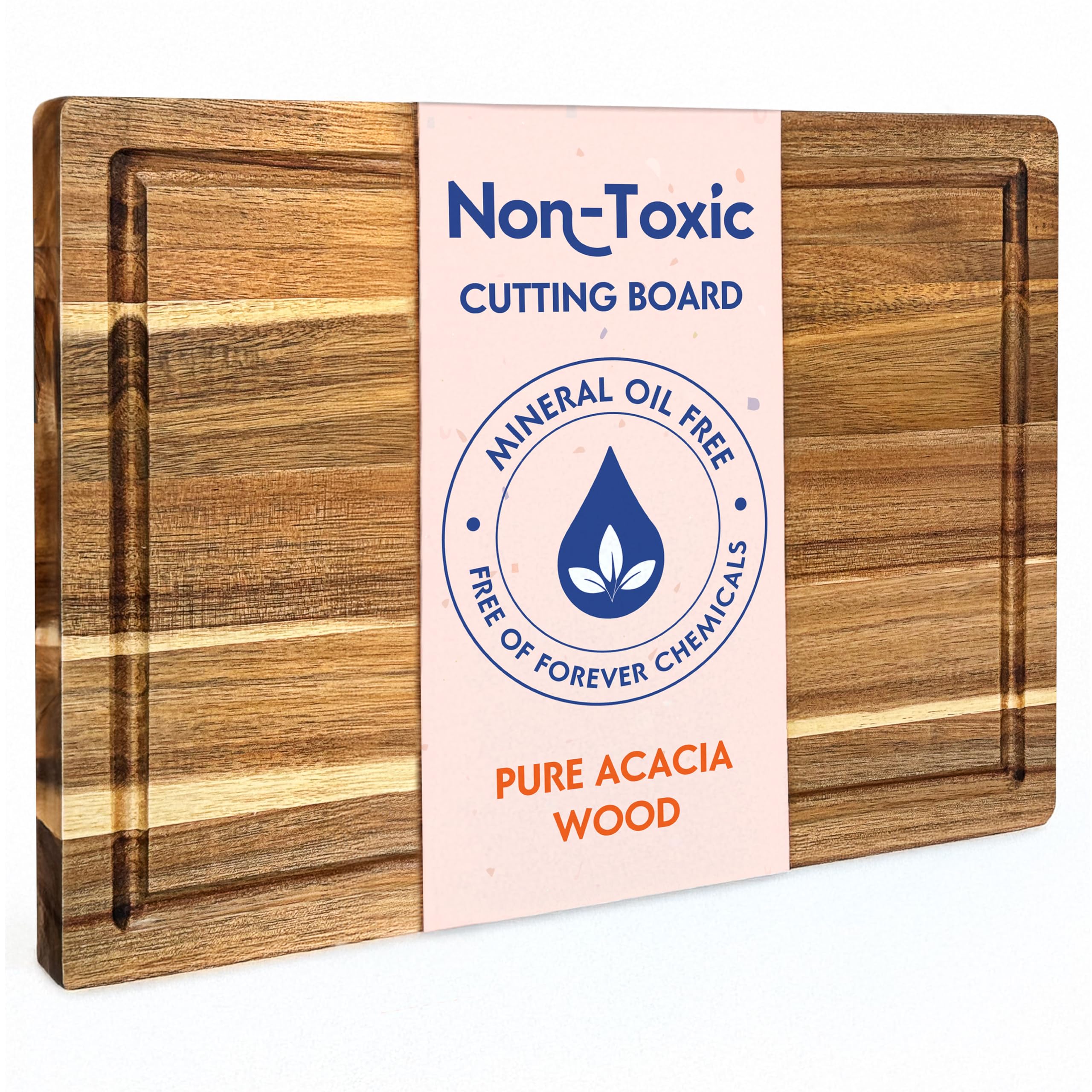 Ziruma non-toxic cutting board top view showing ample prep space for meals