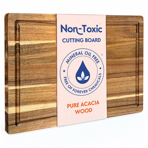 Ziruma non-toxic cutting board top view showing ample prep space for meals