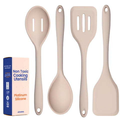Ziruma non-toxic platinum silicone utensil set four pieces for versatile cooking tasks
