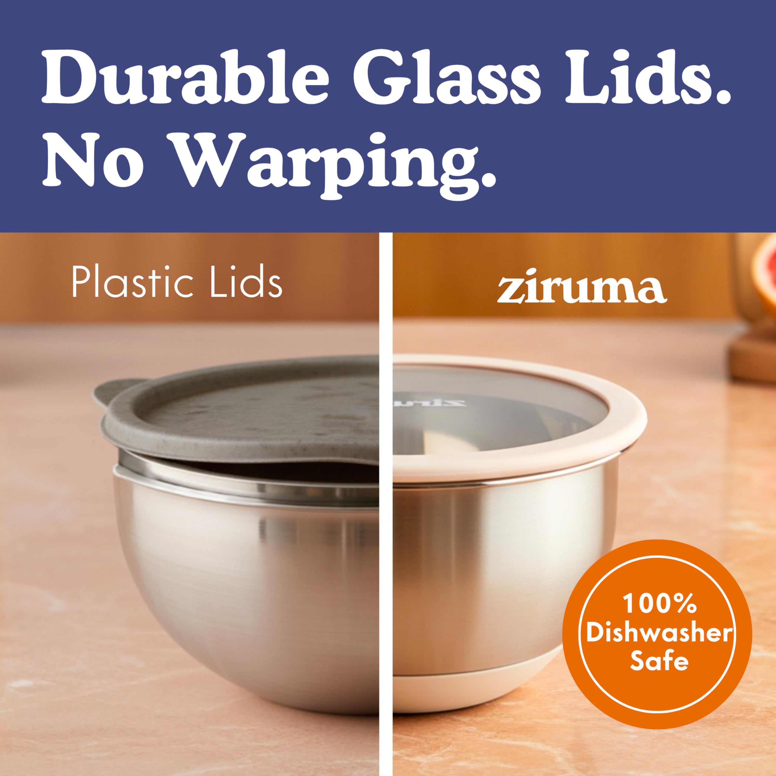 Ziruma silicone non-slip base prevents sliding during cooking tasks.