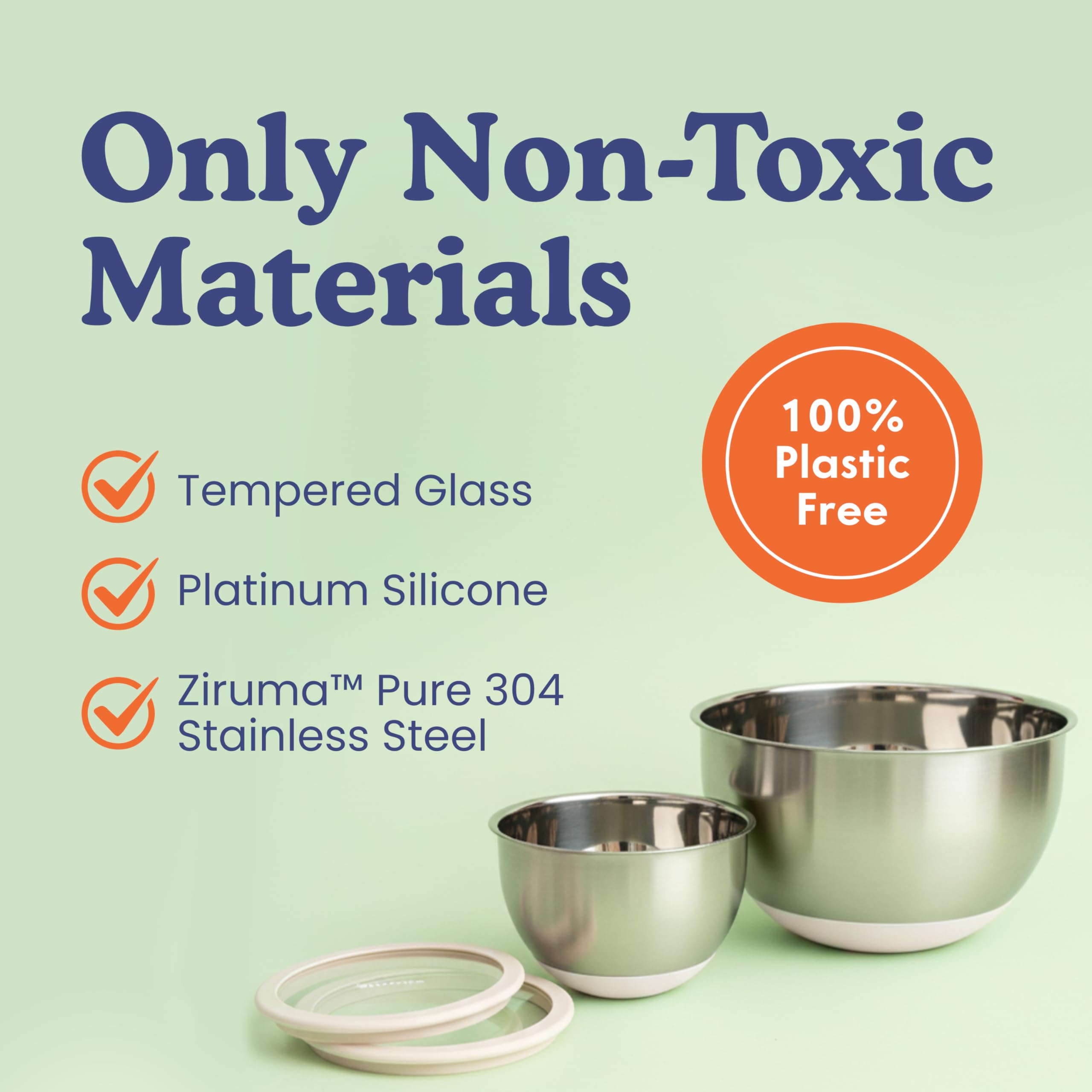 Ziruma stainless steel bowls stay cool, sturdy, and dishwasher safe for easy prep.