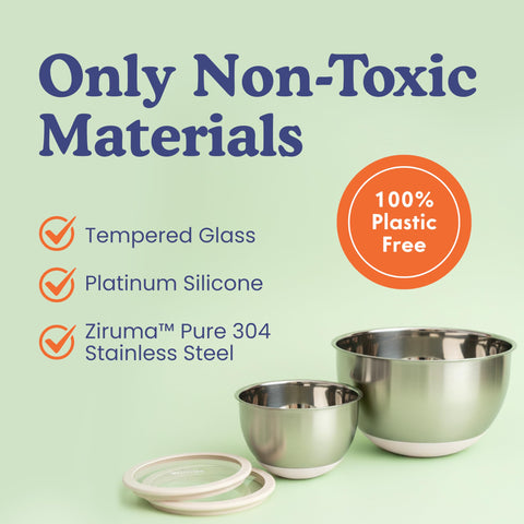 Ziruma stainless steel bowls stay cool, sturdy, and dishwasher safe for easy prep.