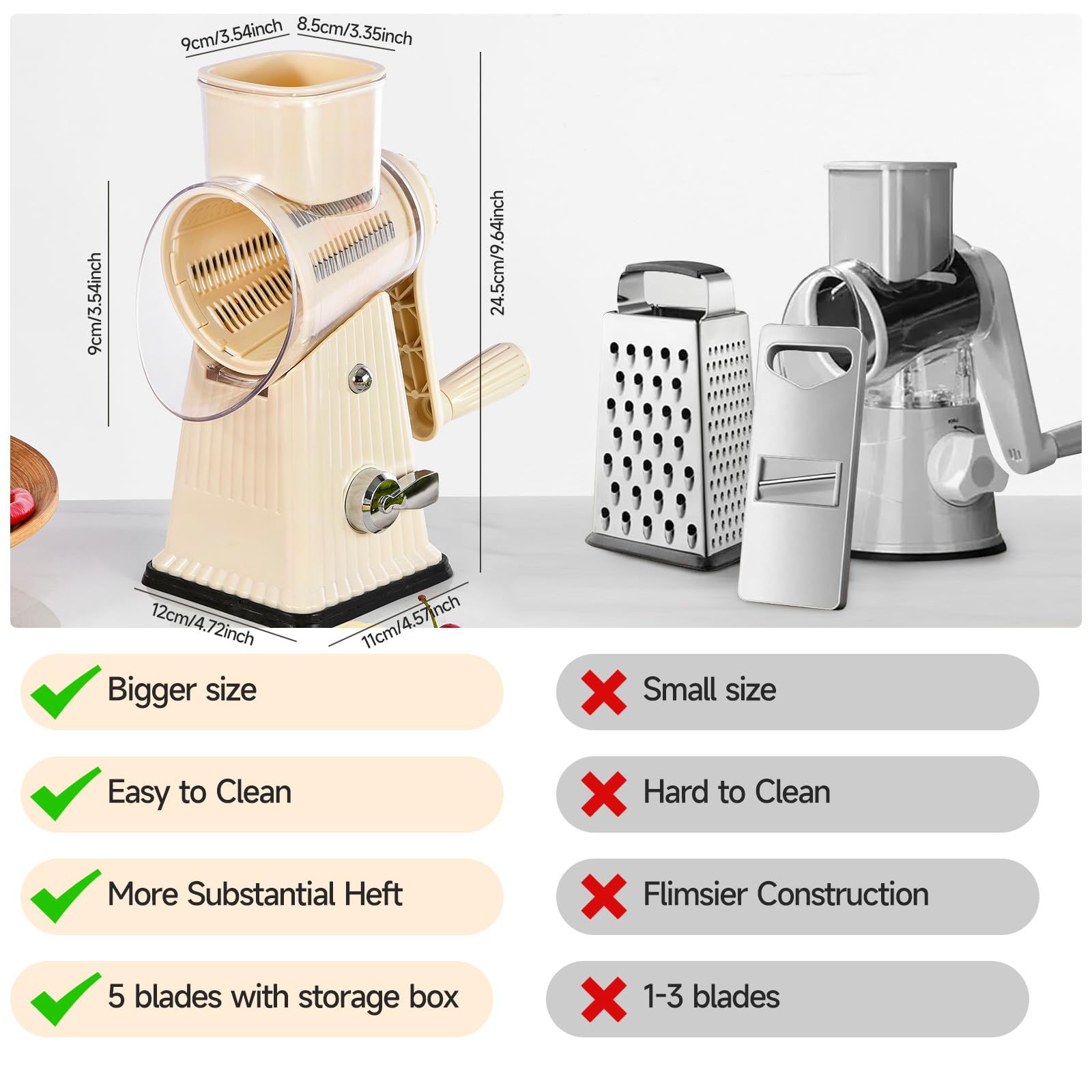 Blade storage box keeps extra blades organized for Ziweaye grater