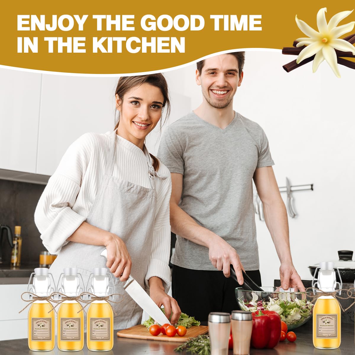 zjdbset swing-top bottle ideal for oils and sauces with secure closure.