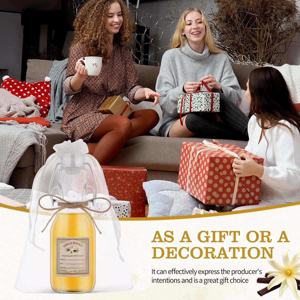 zjdbset vanilla extract bottle labels help you personalize homemade gifts.