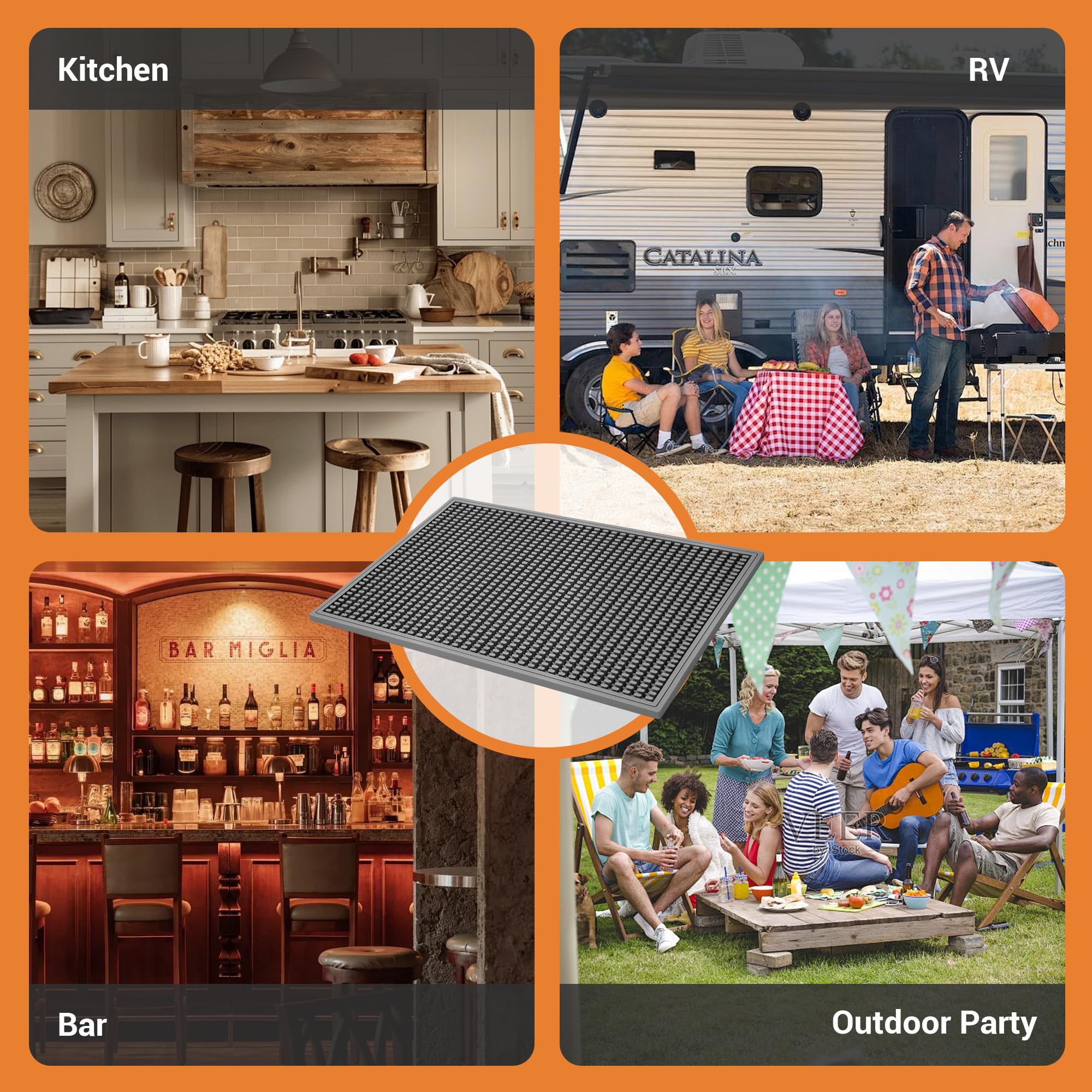 ZJWZLG Bar Mat for indoor and outdoor entertaining setups.