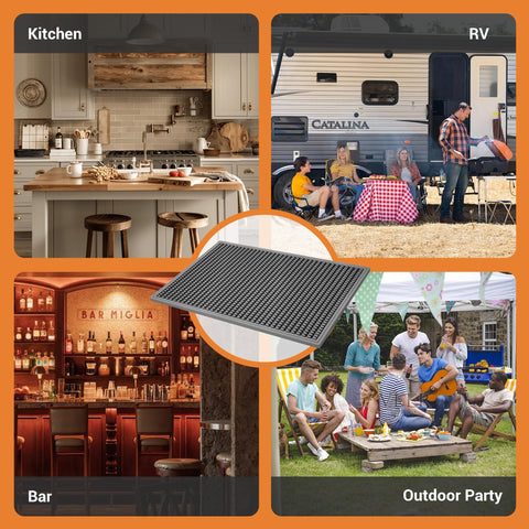 ZJWZLG Bar Mat for indoor and outdoor entertaining setups.