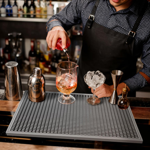 ZJWZLG Bar Mat with non-slip bottom keeping items steady.