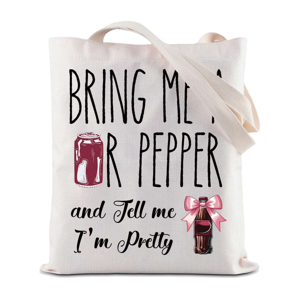 ZJXHPO Soda Tote Bag front view with bold print and waterproof fabric.