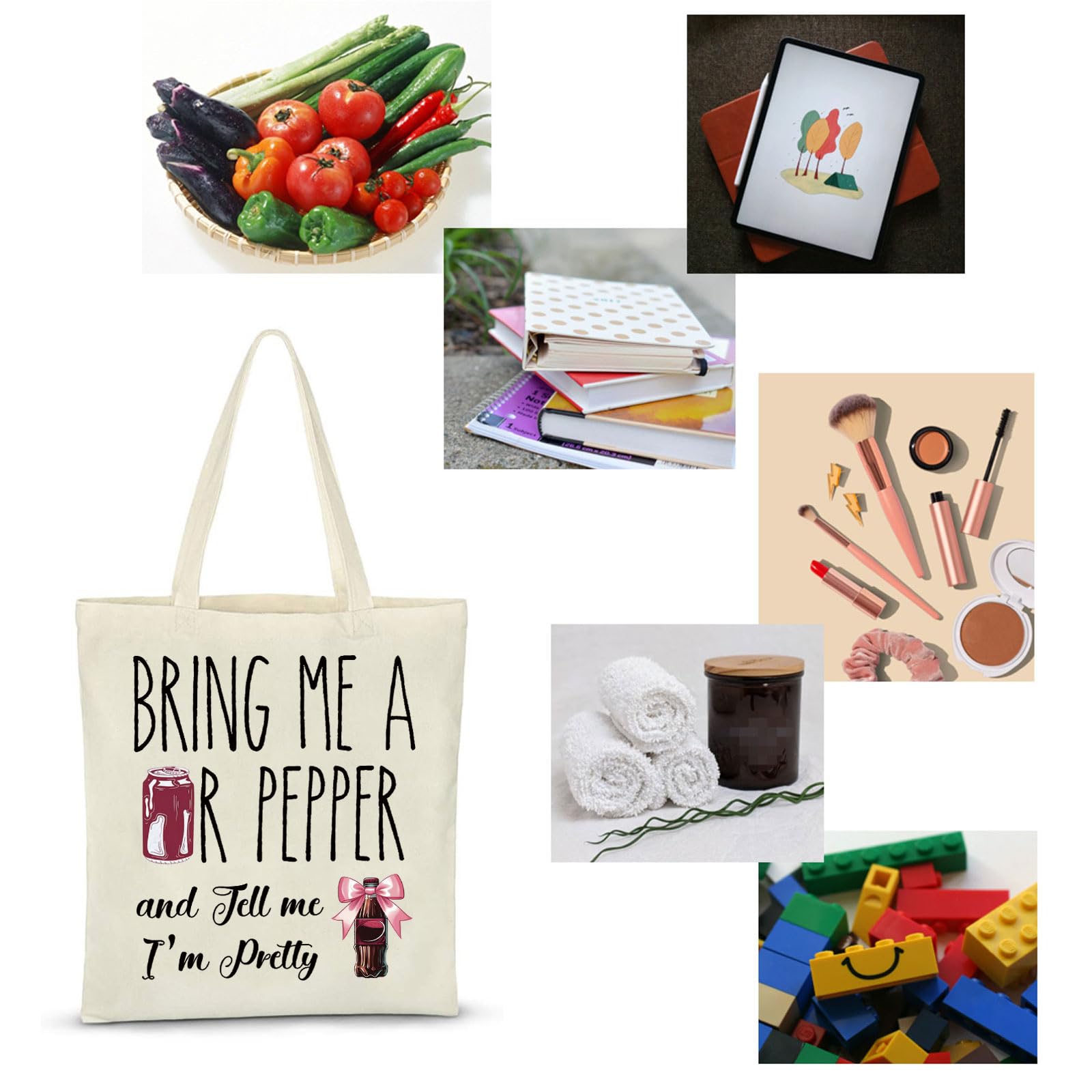 ZJXHPO Soda Tote Bag versatile as handbag or grocery bag.