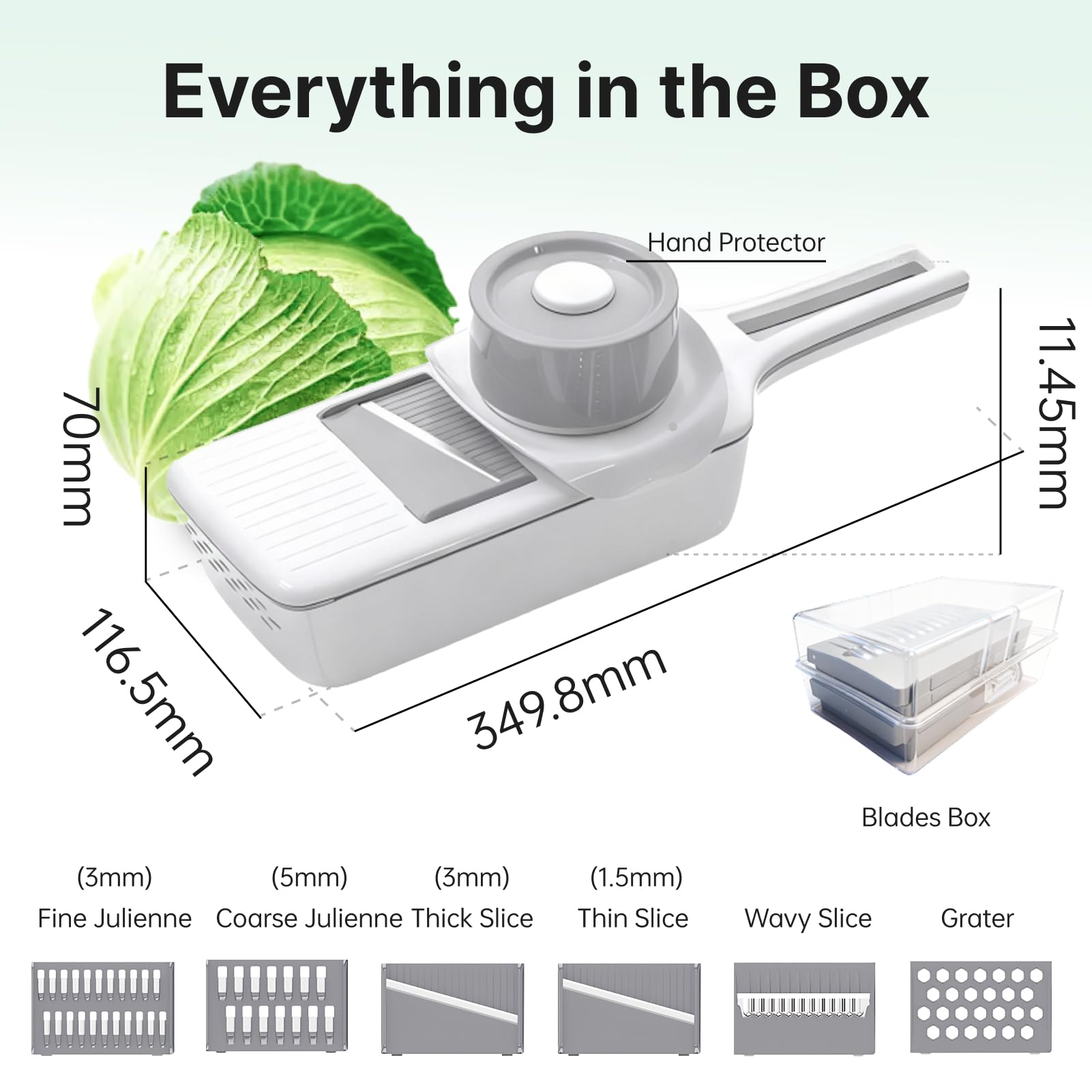 ZKIRON Mandoline Slicer wide deck offers comfortable handling of cucumbers