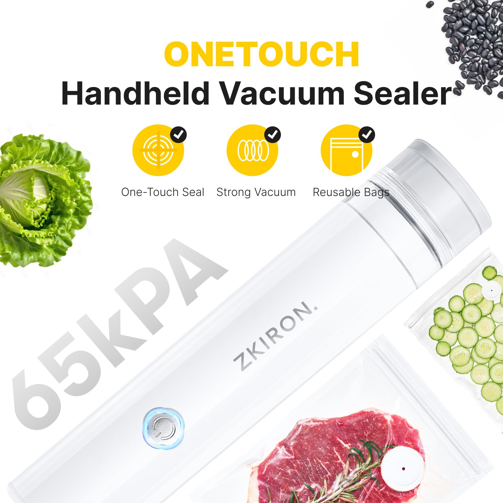 ZKIRON OneTouch reusable bags illustrate eco-friendly meal preservation.