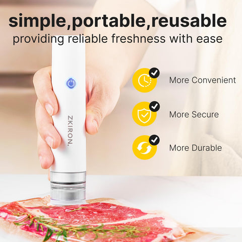ZKIRON OneTouch visible liquid monitor helps prevent leaks during sealing.