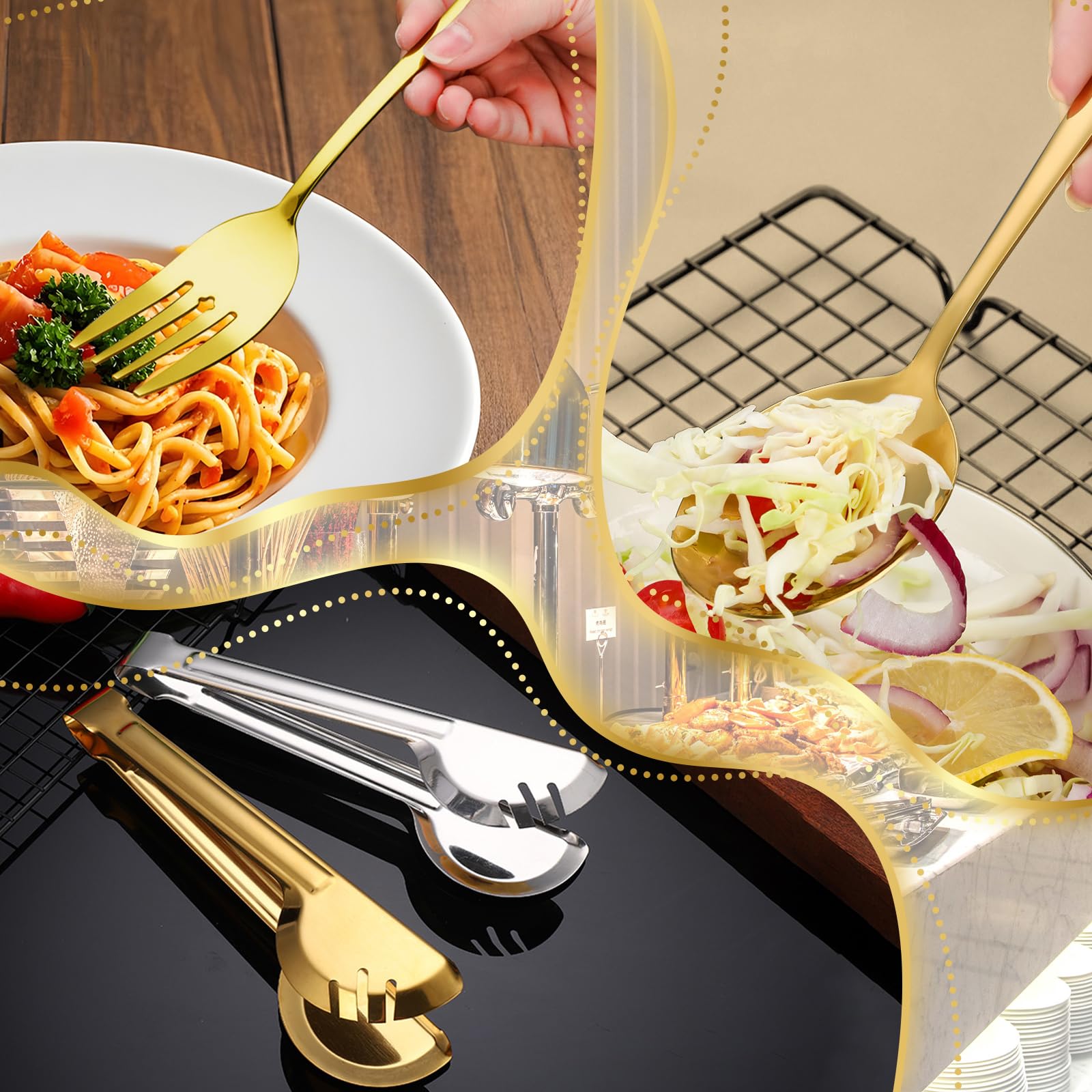 ZLMTZDJD durable stainless-steel handles withstand frequent dishwasher cycles.