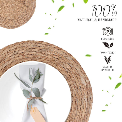 ZLMXXT heat-resistant placemats protect surfaces while showcasing natural weaves.