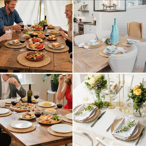 ZLMXXT natural round woven design brings rustic elegance to tables.