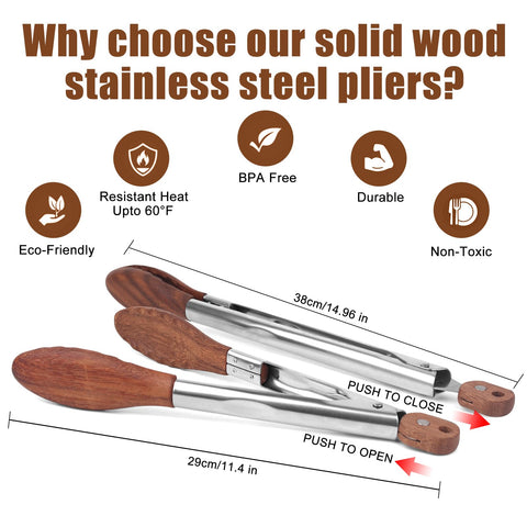 ZLMXXT walnut wood salad tongs ideal for tossing fresh greens