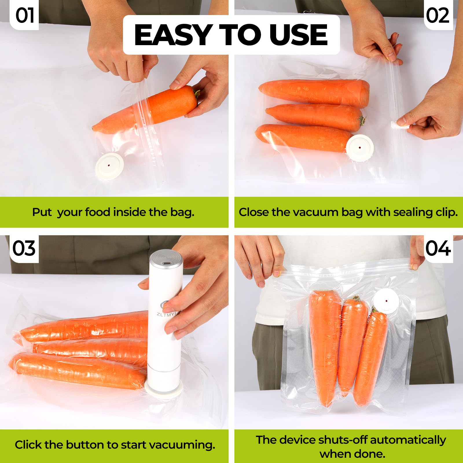 ZLTMYI compatible with vacuum bags and containers expands storage options.