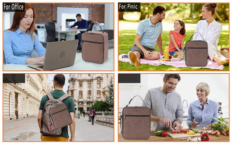 ZM-YOUTOO light brown insulated lunch box ready for daily meals