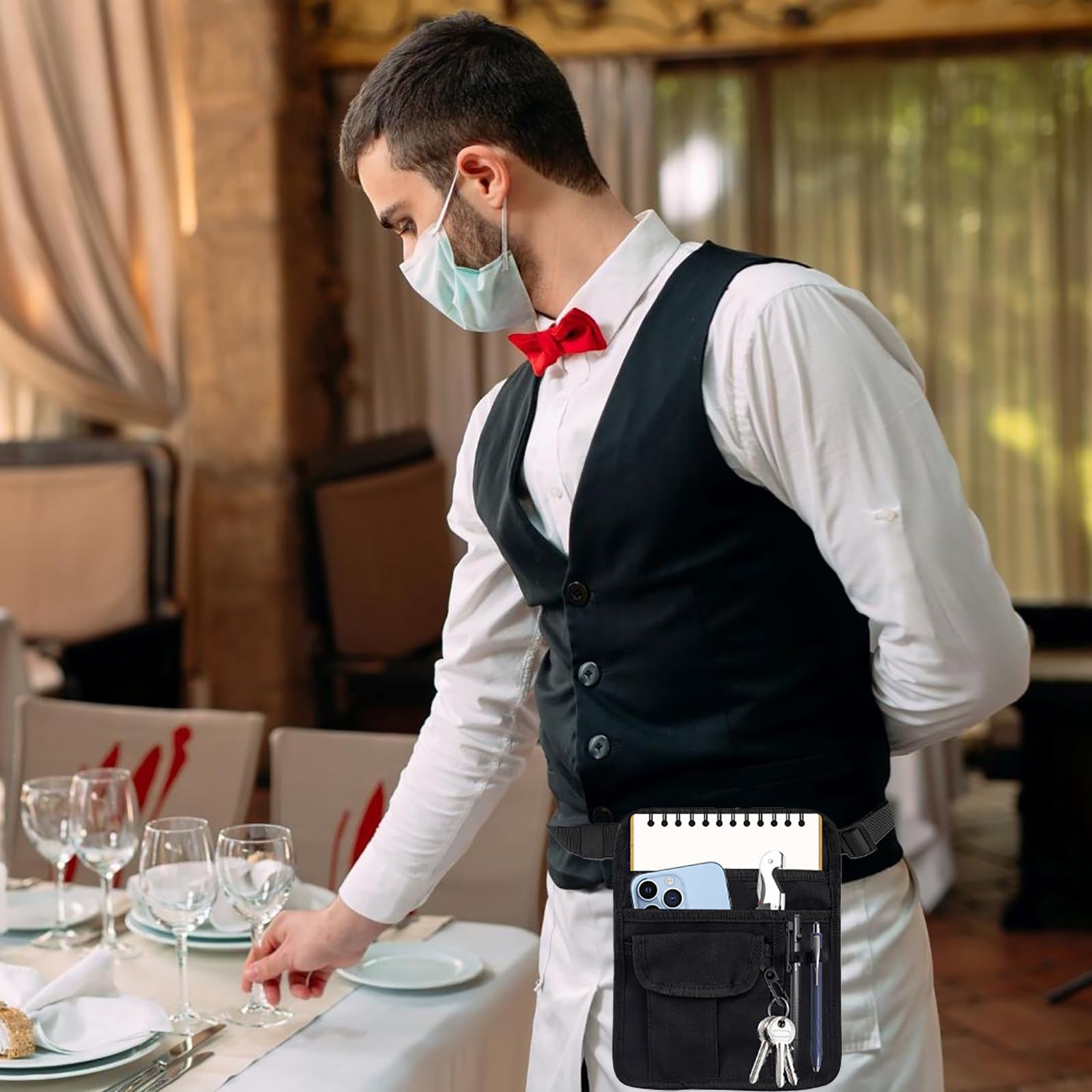 ZMD server apron durable canvas resists wear and cleans up after busy shifts