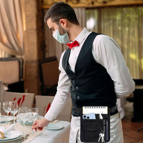 ZMD server apron durable canvas resists wear and cleans up after busy shifts