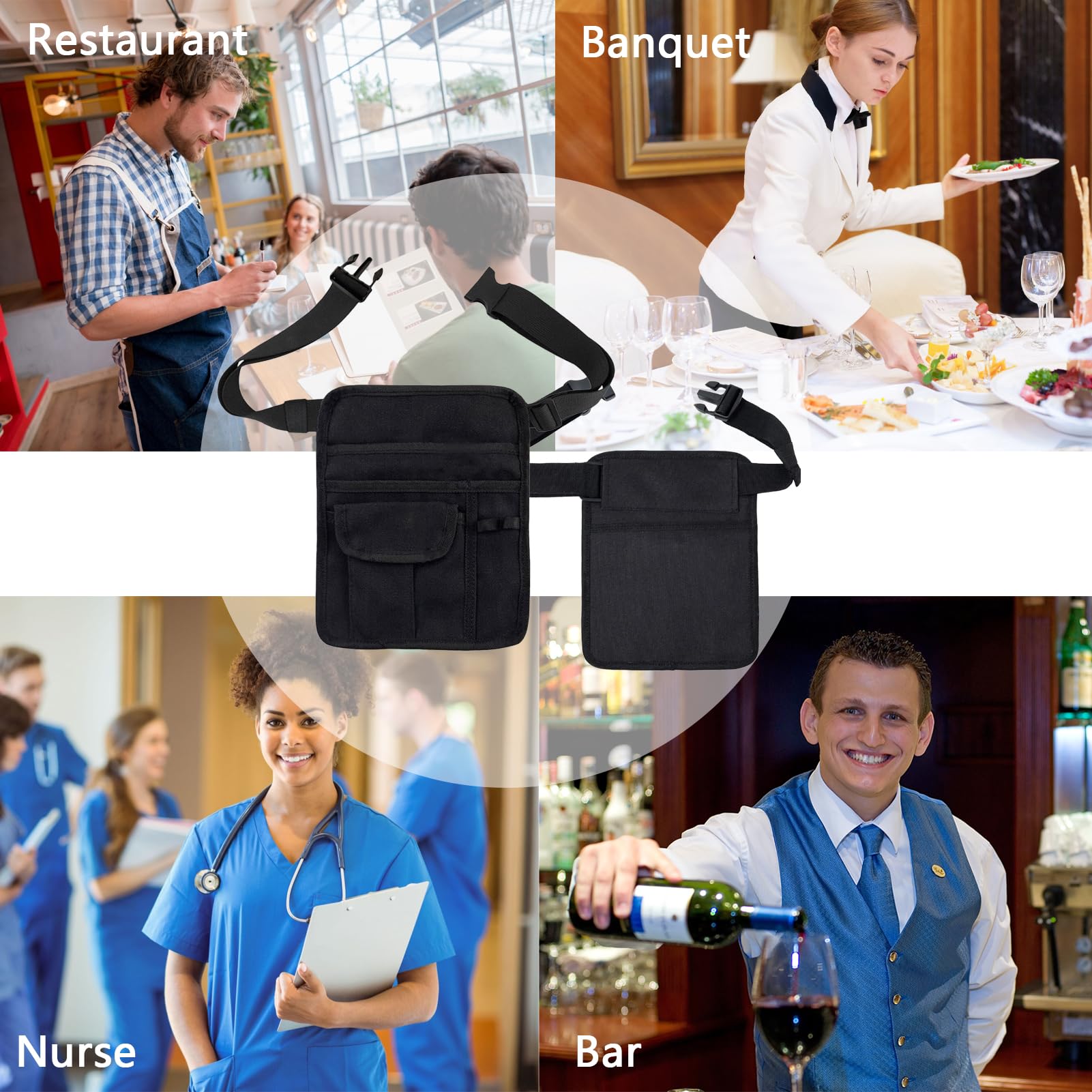 ZMD server apron multipurpose tool pouch suitable for restaurants, cafes, nursing settings