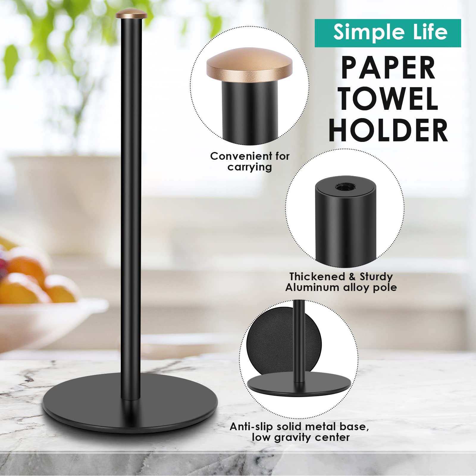 ZMGNND matte black countertop stand side angle shows durable stainless steel