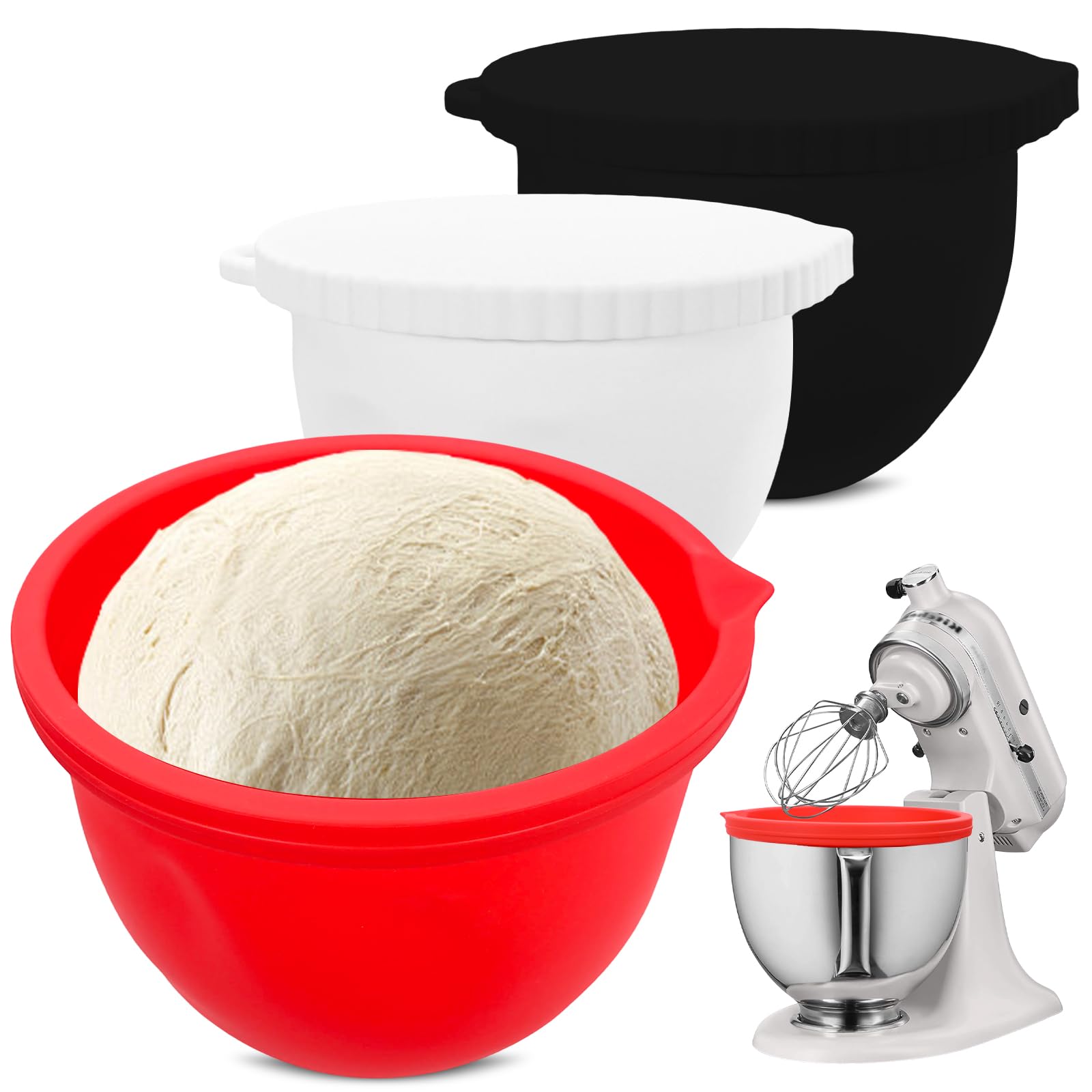 ZMJY silicone liner in KitchenAid bowl for tidy mixing