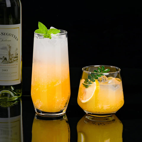 ZMOWIPDL crystal-clear glass, showcasing drink color and clarity.