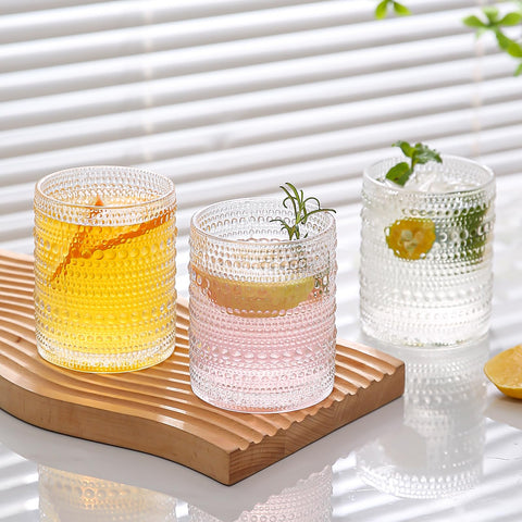 ZMOWIPDL 15oz hobnail glass ideal for cocktails and juices.
