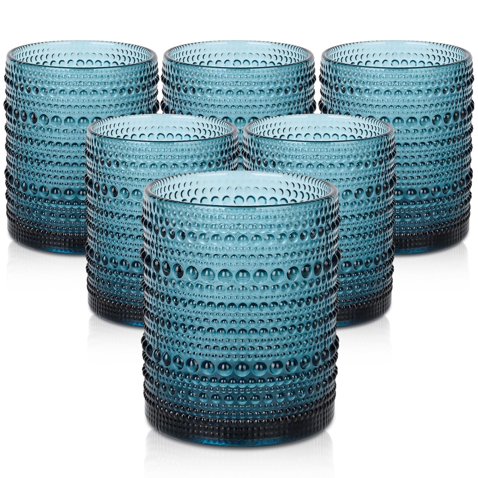 ZMOWIPDL vintage hobnail glass cup with embossed texture, perfect for cocktails and water.