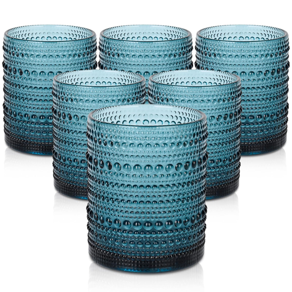 ZMOWIPDL vintage hobnail glass cup with embossed texture, perfect for cocktails and water.