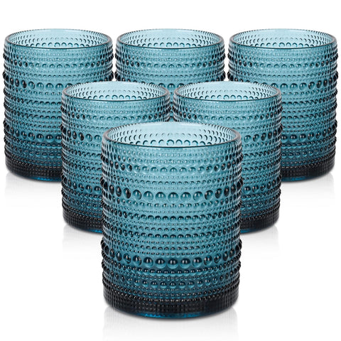ZMOWIPDL vintage hobnail glass cup with embossed texture, perfect for cocktails and water.