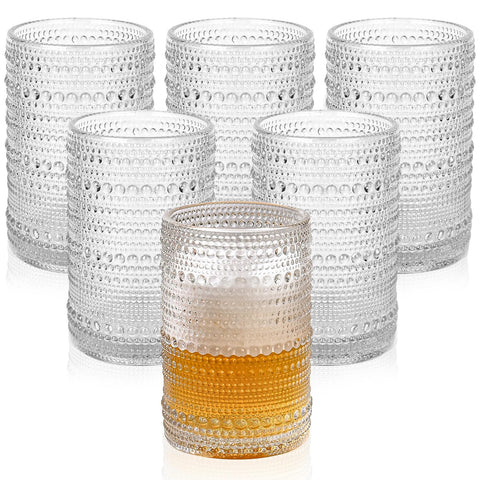 ZMOWIPDL vintage hobnail glasses set for elegant everyday drinking