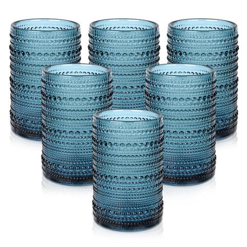 ZMOWIPDL vintage hobnail glass set with embossed texture and non-slip grip