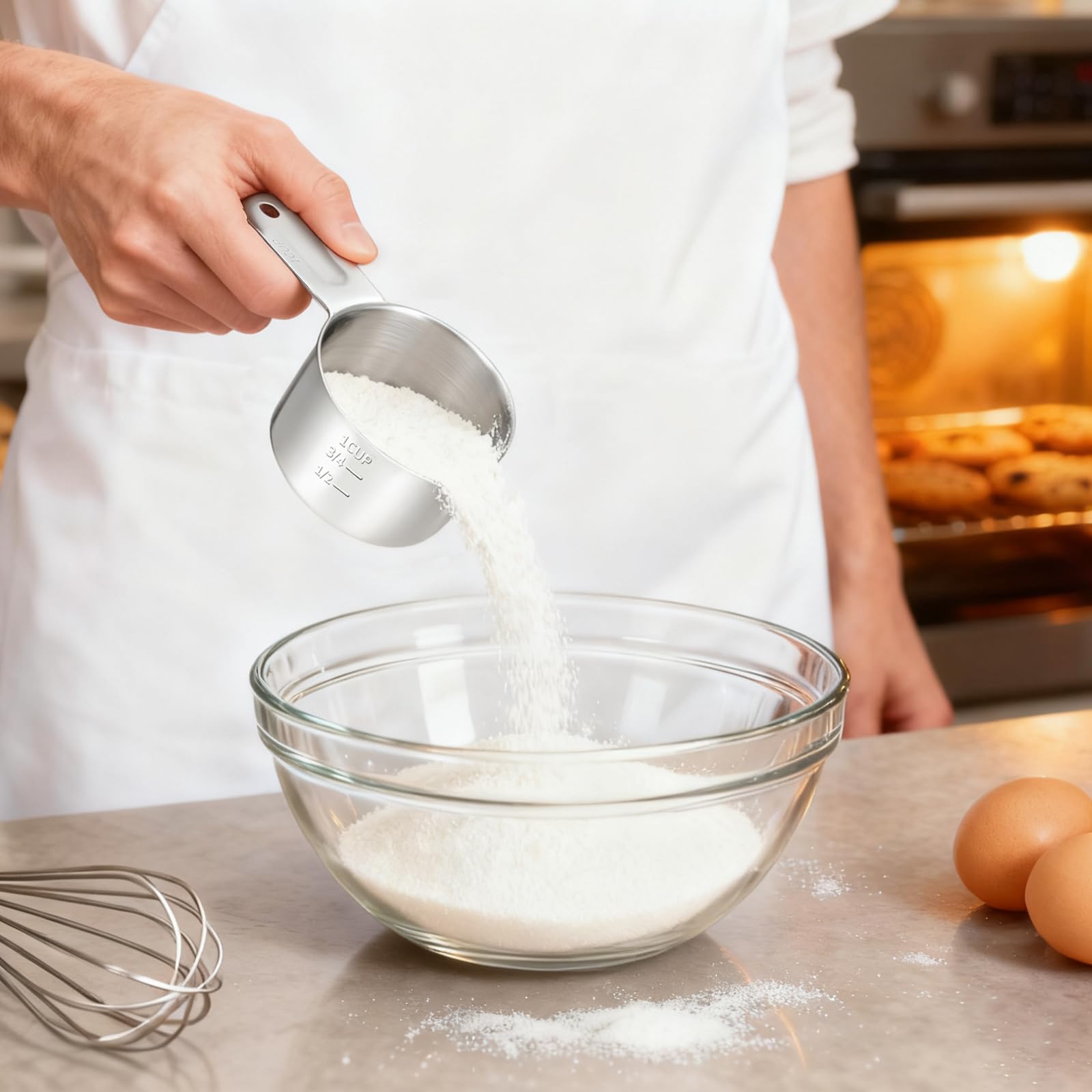 Compact, versatile measuring cups for clutter-free storage and quick meal prep