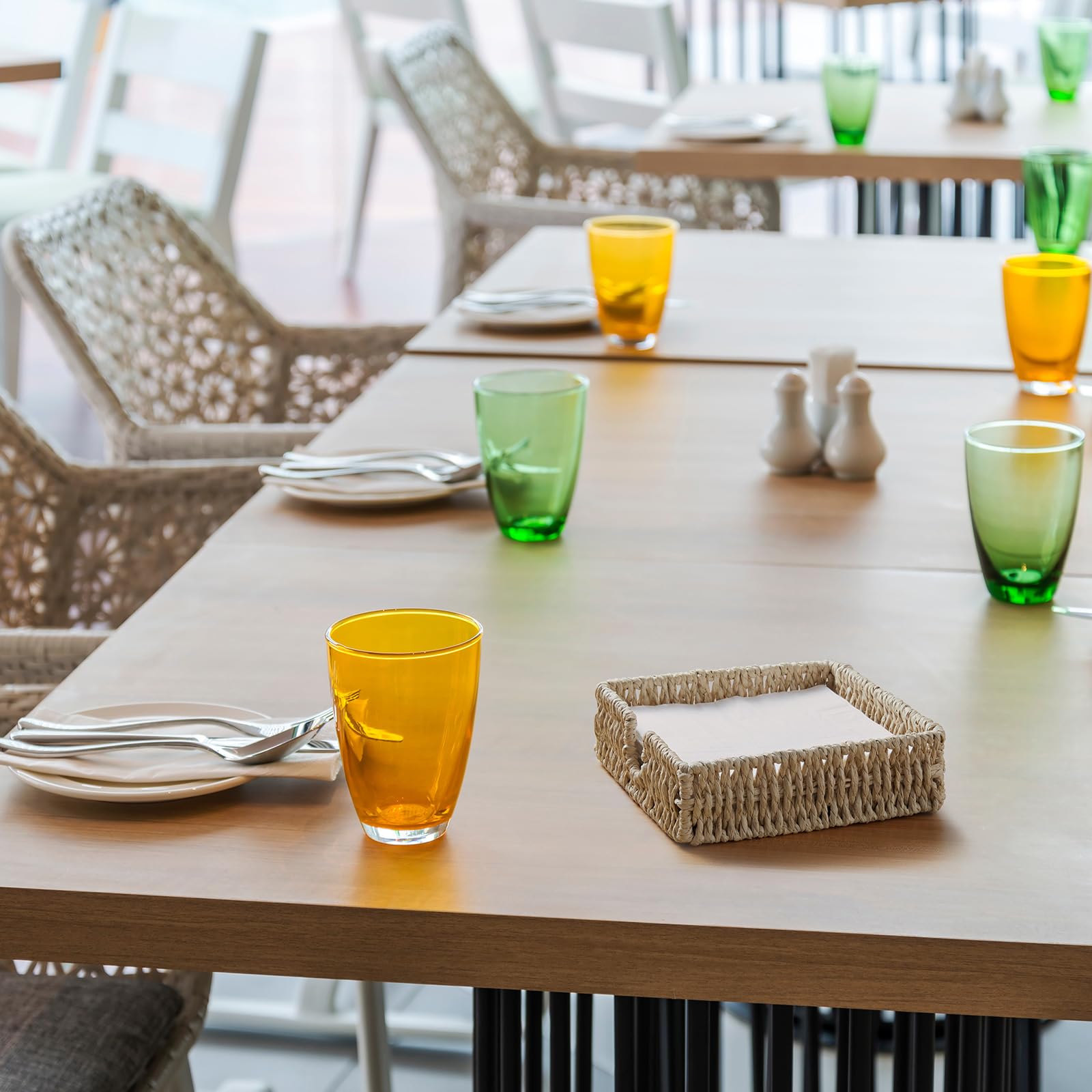 ZMZKKLL boho decor styling with napkin holder on dining table.