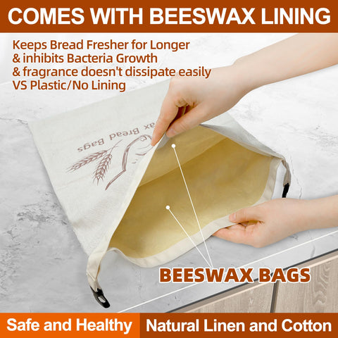 Zndsui beeswax lining breathable wrap keeps bread fresh longer.