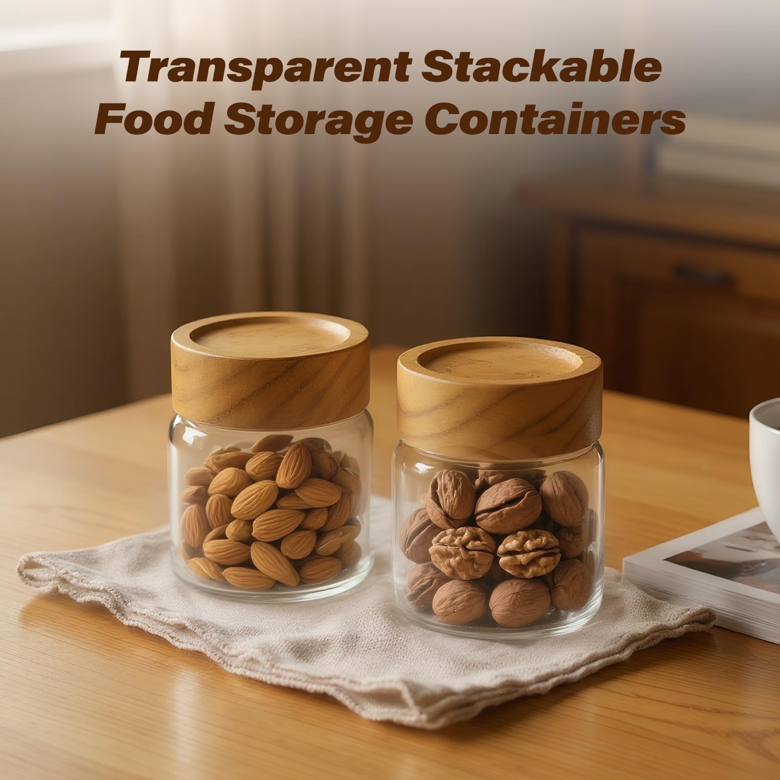 Zoaiirte clear glass lets you identify contents at a glance.