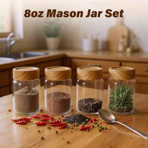Zoaiirte clear glass jar provides quick content visibility.