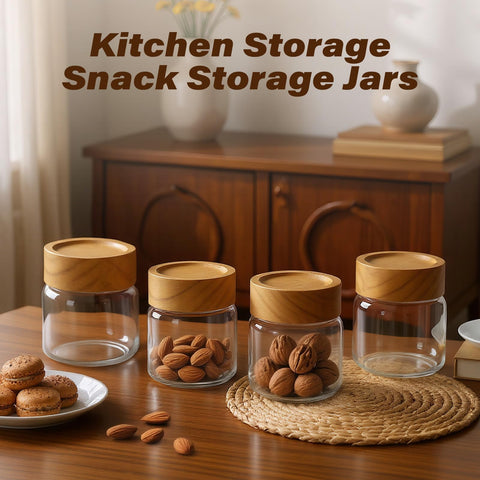Zoaiirte jars for spices or snacks keep flavors organized and accessible.