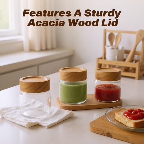 Zoaiirte stackable jars save cabinet space while keeping ingredients visible.