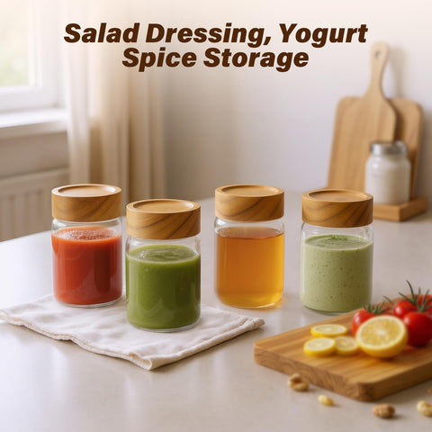 Zoaiirte stackable jars maximize cabinet space.