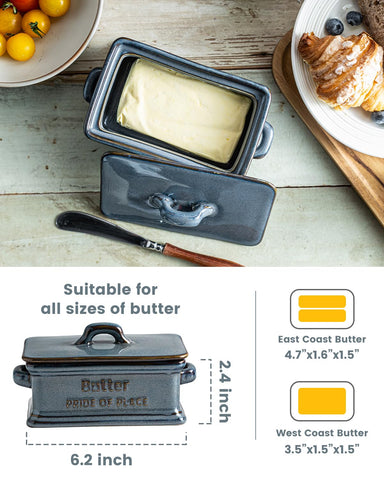 Zoeeker butter dish blue modern design complements any kitchen decor.